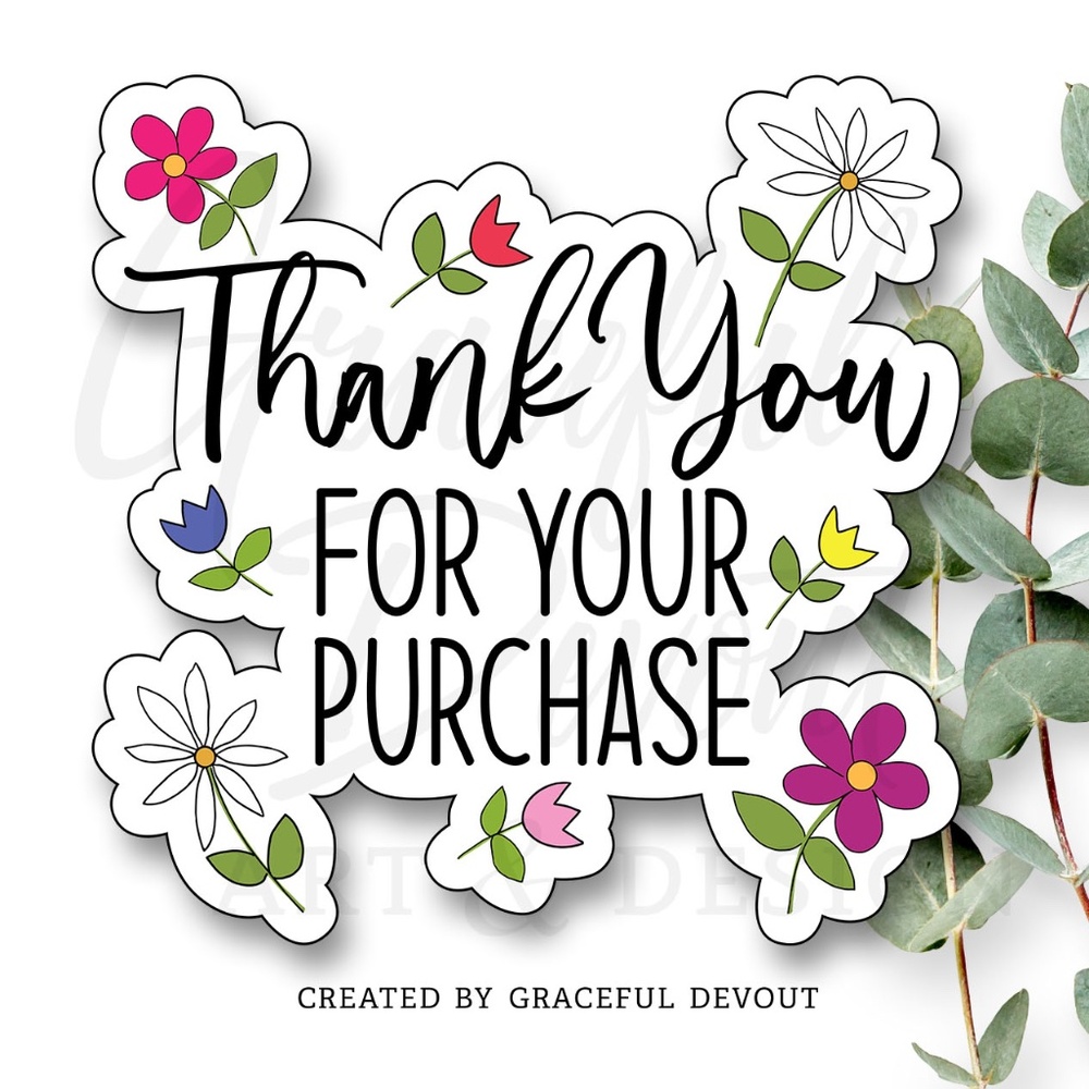 🌷Thank you for your purchase- 2" (inches) 96ct.) Stickers